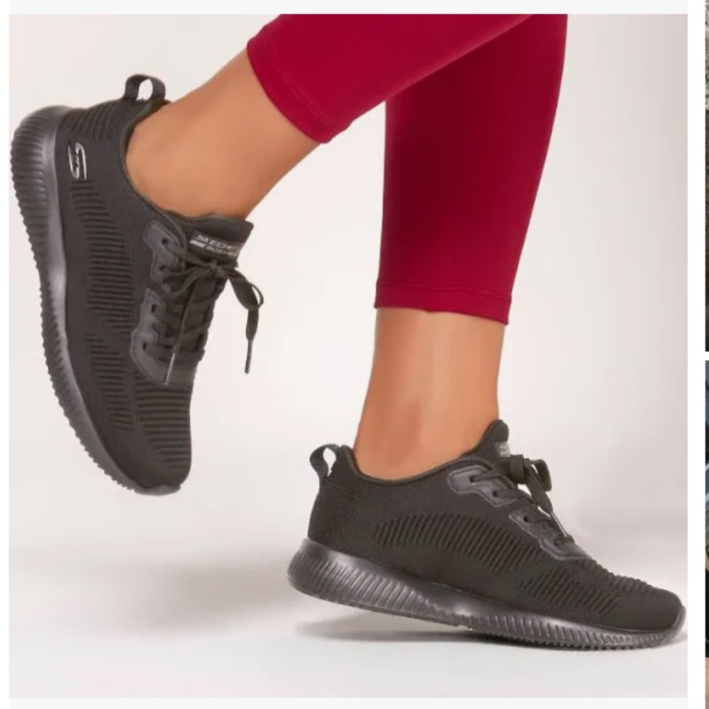 Skechers women’s Bob’s memory foam trainer sneakers all black